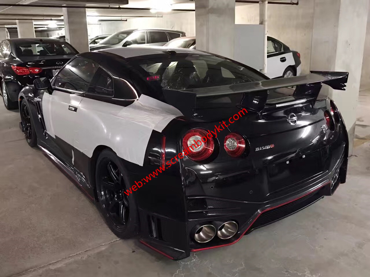 R35 GTR Nismo body kit front bumper rear bumper side skirts spoiler hood