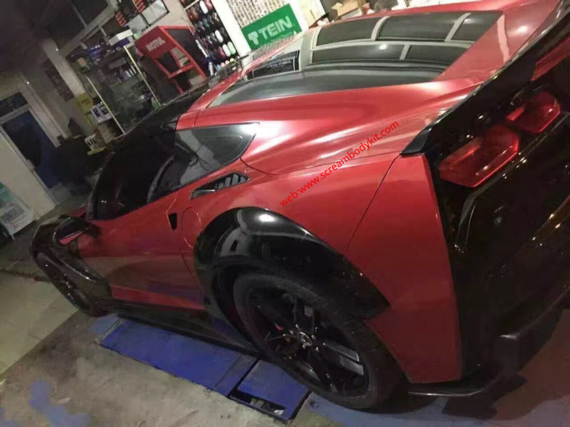 Chevrolet Corvette z06 C7wide body kit and carbon fiber body kit front bumper after bumper side skirts