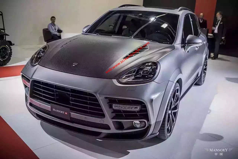 porsche cayenne 958 mansory body kit front bumper after bumper side skirts hood rear spoiler fenders