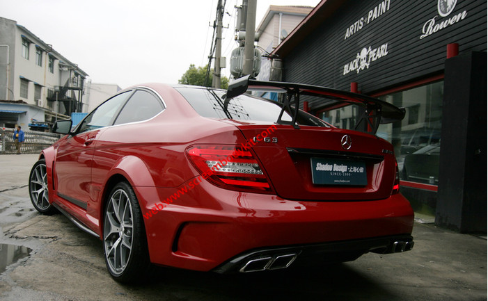 BenzW204C63507 black series wide body kit front bumper after bumper side skirts spoiler fenders hood