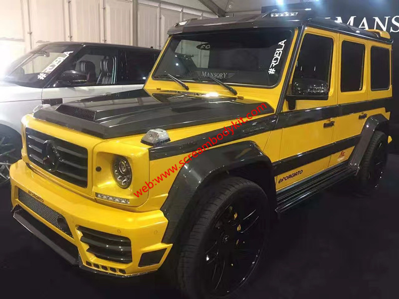 Mercedes Benz G500 G63 w463 mansory body kit front bumper after bumper hood spoiler side skirts fenders