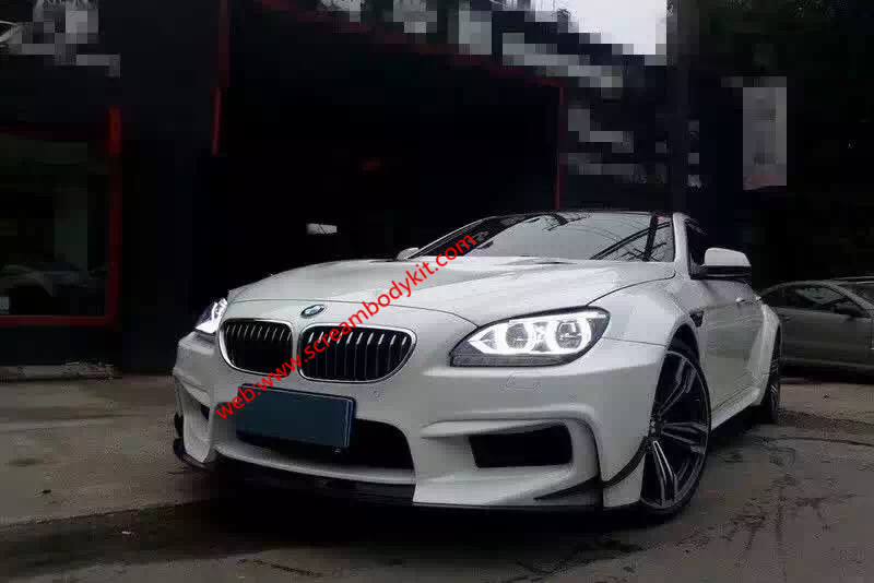 BMW 640 M6 F12 F13 wide body kit front bumper rear bumper side skirts wide fenders hood spoiler wing