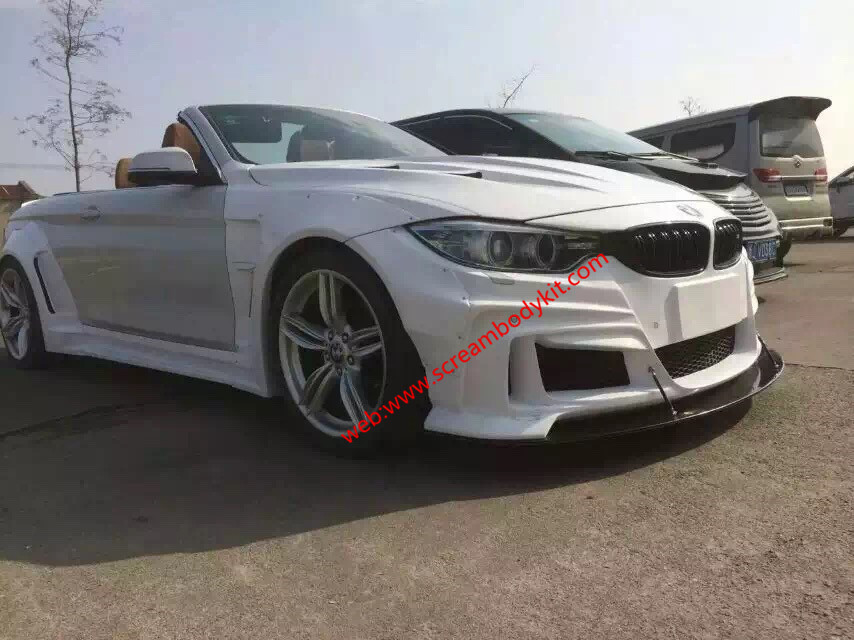 14-16 BMW4 F32/F82 wide body kit front bumper after bumper side skirts hood fenders