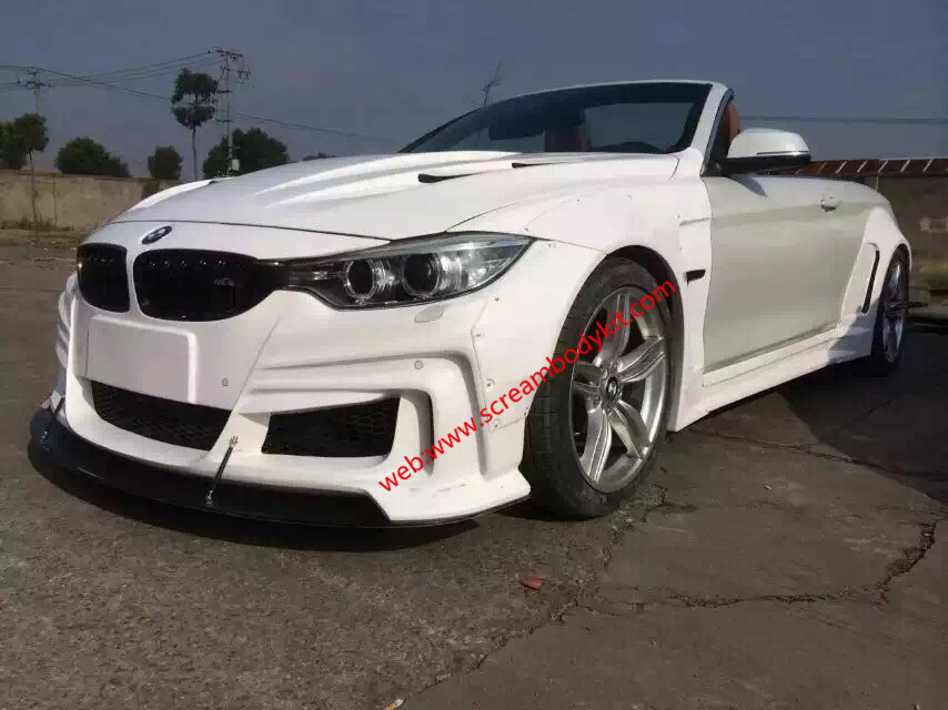 14-16 BMW4 F32/F82 wide body kit front bumper after bumper side skirts hood fenders