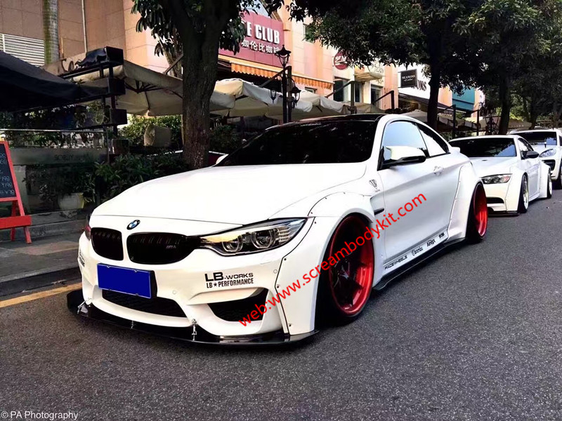 BMW M4 wide body kit front lip after lip spoiler fenders