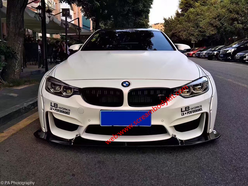 BMW M4 wide body kit front lip after lip spoiler fenders