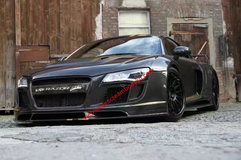 Audi R8 body kit front bumper after bumper wing hood fenders