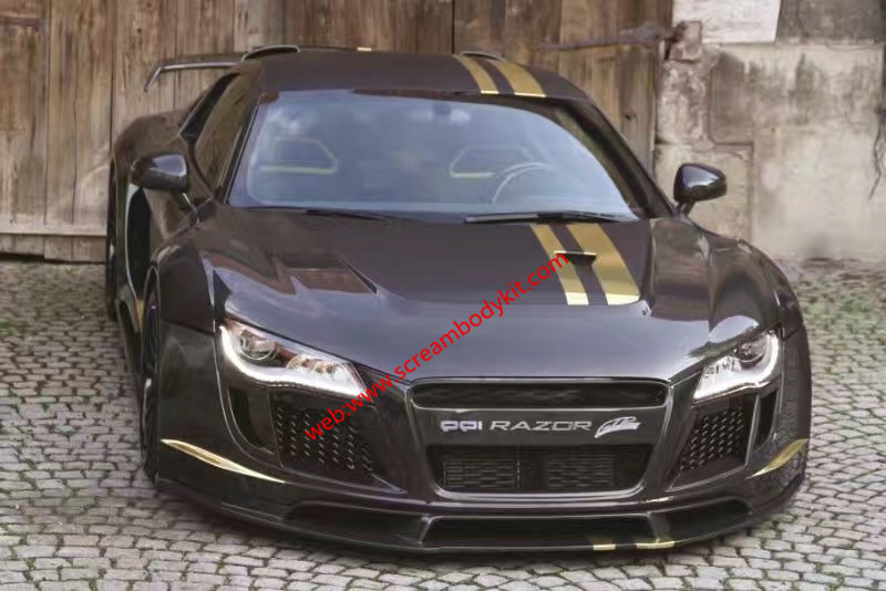 Audi R8 body kit front bumper after bumper wing hood fenders