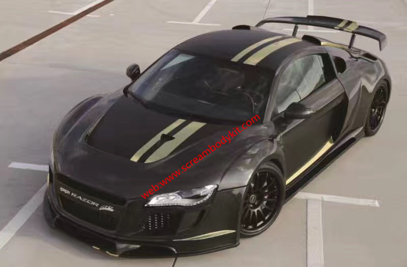 Audi R8 body kit front bumper after bumper wing hood fenders