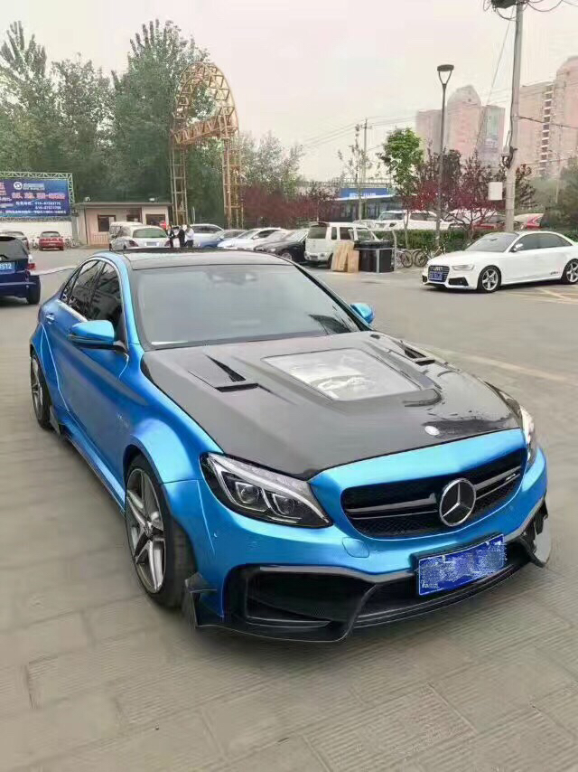 Mercedes-BenW205 C63/C63S SEDAN body kit front bumper after bumper side skirts hood fenders spoiler