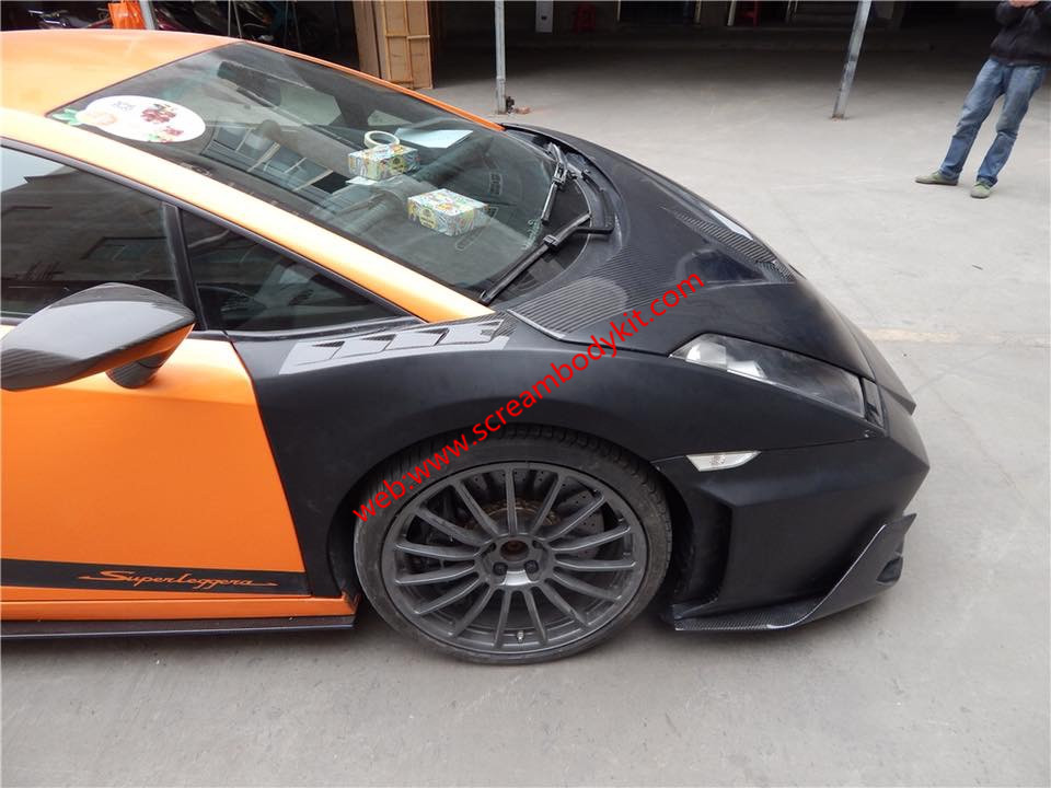 04-08 Gallardo LP550 LP560 body kit front bumper after bumper hood fender wing mirror cover