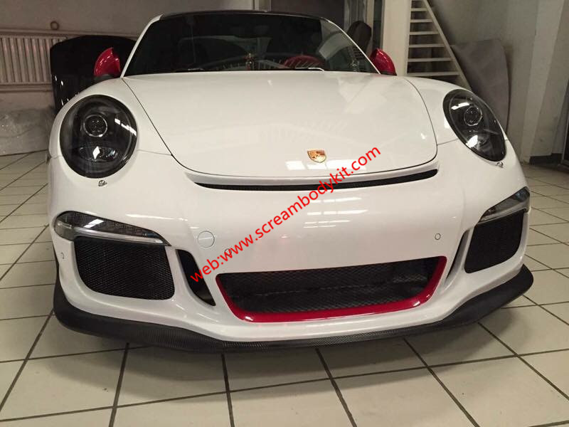 11-15 Porsche 911 991 body kit GT3 front bumper after bumper side skirts rear spoiler