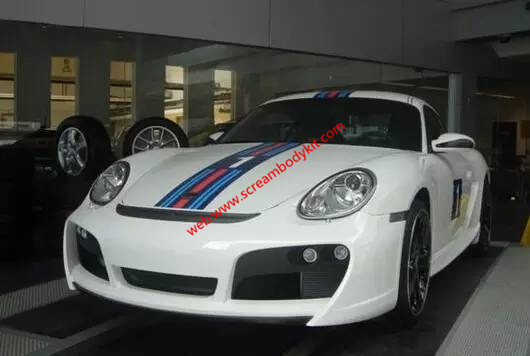 Porsche Cayman 987 boxster body kit front bumper after bumper side skirts wing rear spoiler