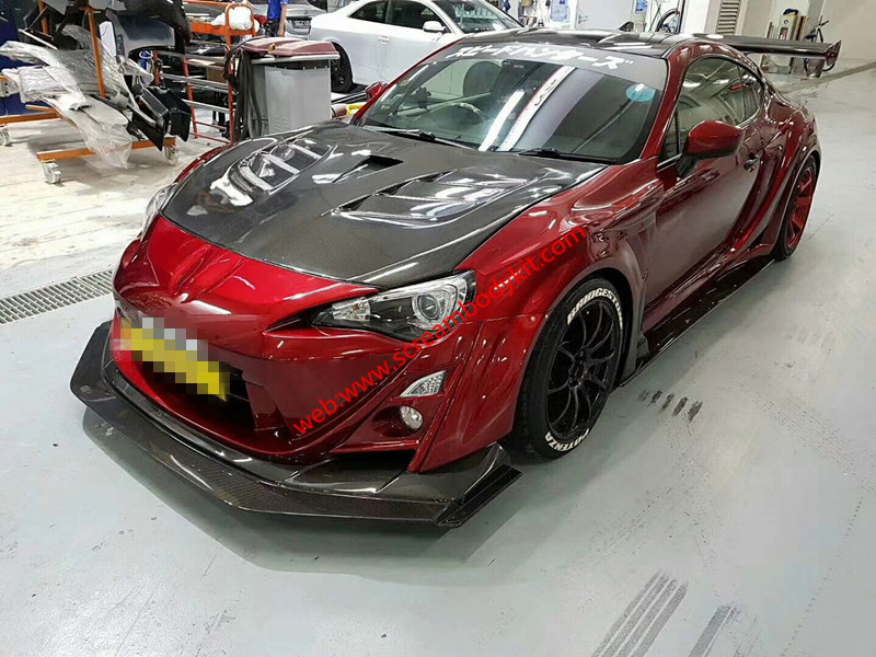 Toyota FT86 GT86 FRS SUBARU BRZ wide body kit hood front bumper after bumper side skirts fenders spoiler