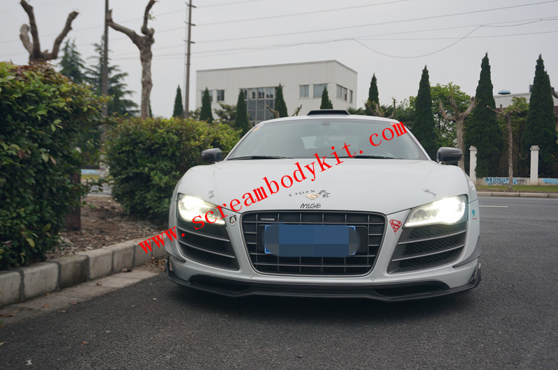 Audi R8 body kit front lip after lip side skirts spoiler ROWER carbon fiber