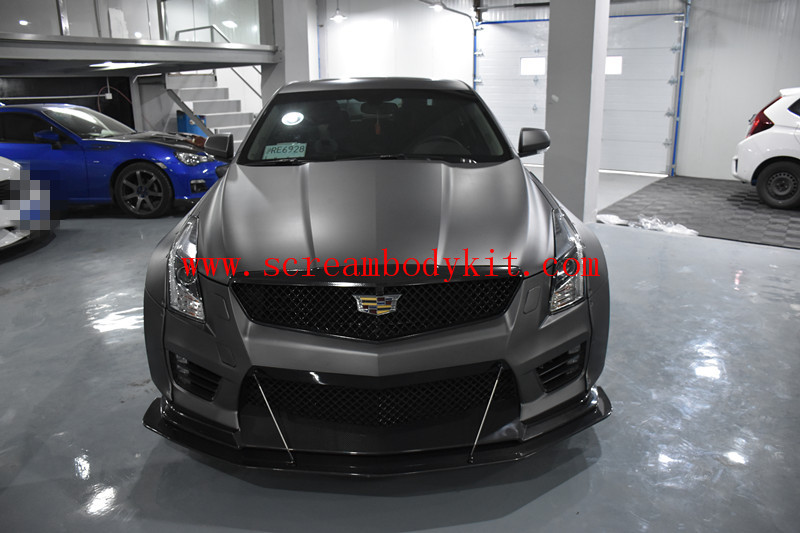 Cadillac ATSL wide body kit carbon fiber front lip after lip side skirts wing wheels borw