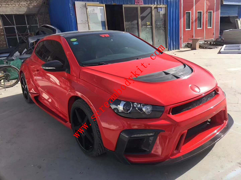 Volkswagen Scirocco R wide body kit ASPEC front bumper after bumper wing side skirts hood