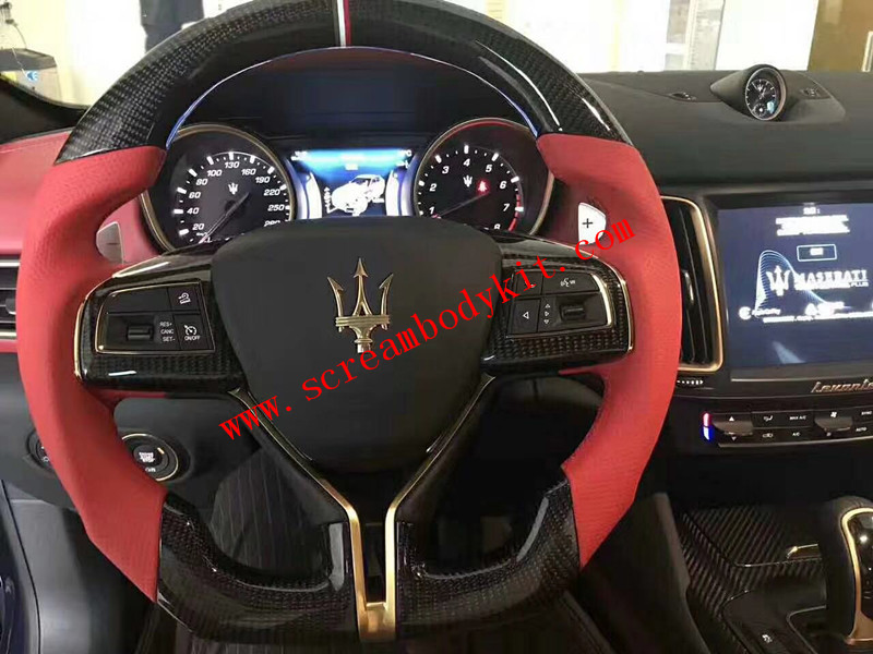 Maserati ghibli GranTurismo Quattroporte Levante carbon fiber Steering wheel or LED light Steering wheel