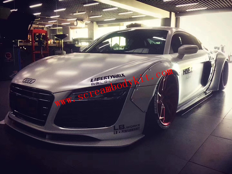 Audi R8 LB wide body kit front lip after lip wing  fenders