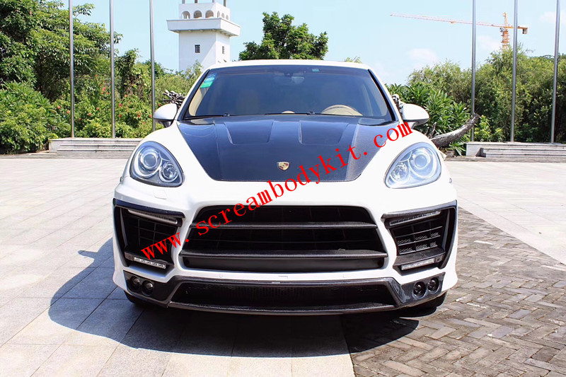 Porsche cayenne 958.1LUMMA wide body kit front bumper after bumper side skirts hood wing