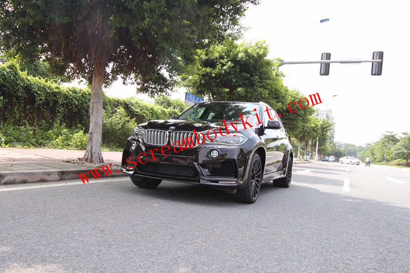 BMW x5 wide body kit front bumper after bumper side skirts fenders lumma