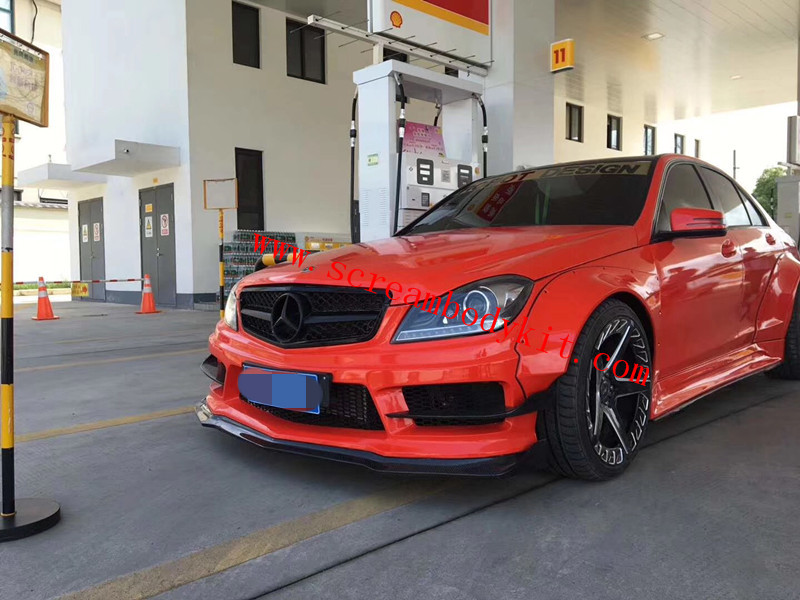 12-14 Mercedes-Benz W204 sedan c-class wide body kit front bumper front lip rear lip side skirts fenders Sedan