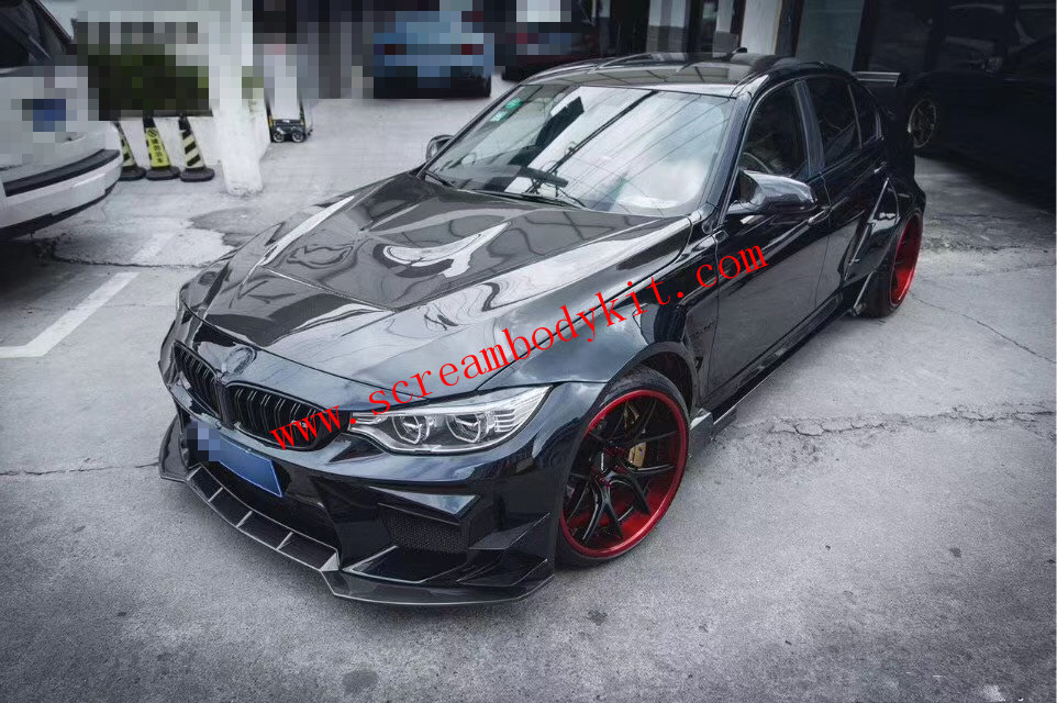 BMW F80 M3 wide body kit front bumper after bumper side skirts hood fenders etc