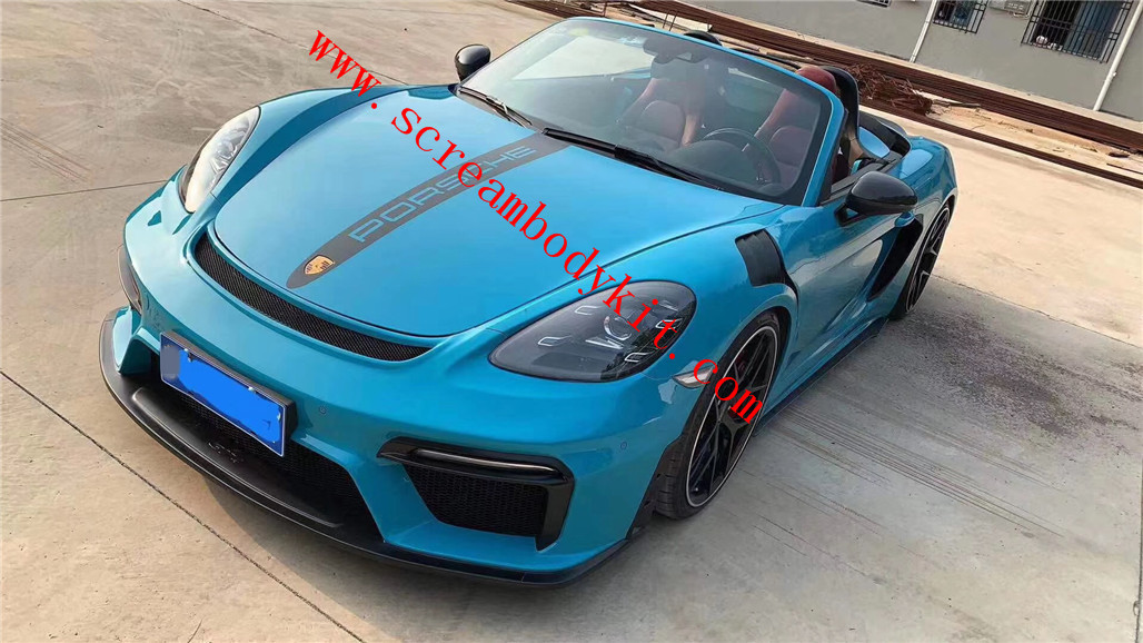 Porsche 718 Cayman or Boxster NEW GT4 front bumper GT3 RS fenders spoiler rear lip hood