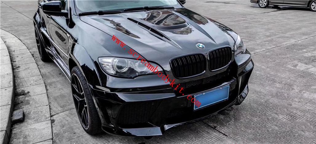 BMW X6 E71 body kit front bumper rear bumper side skirts fenders hood spoiler