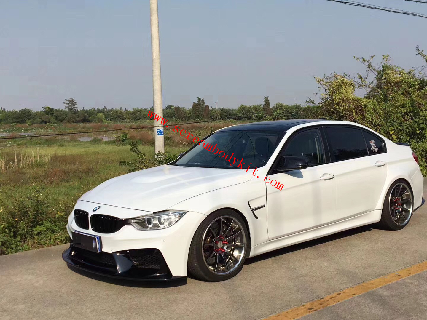 BMW F30 F35 320 325 328 wide body kit front bumper front lip after bumper rear lip side skirts fenders