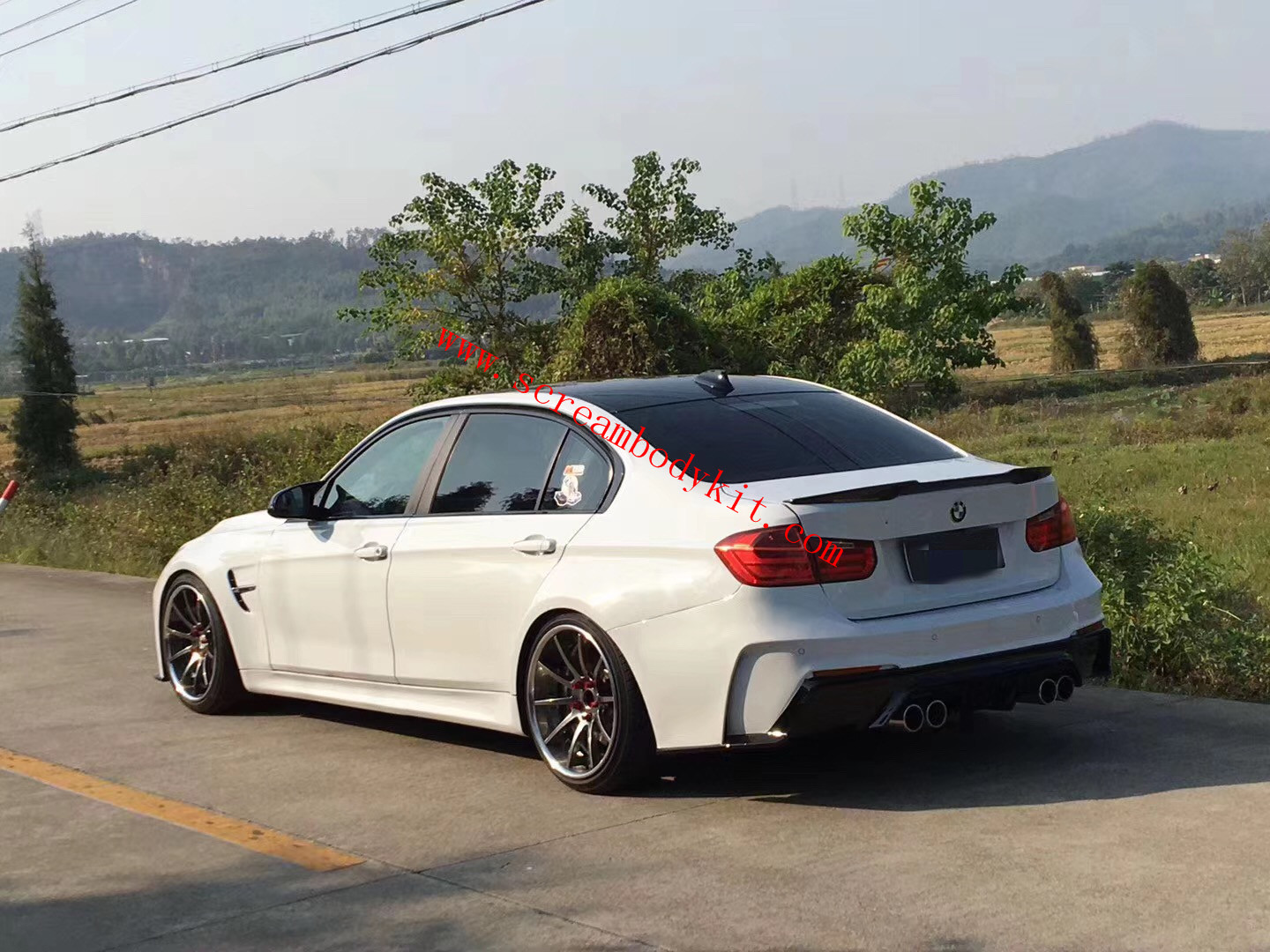 BMW F30 F35 320 325 328 wide body kit front bumper front lip after bumper rear lip side skirts fenders