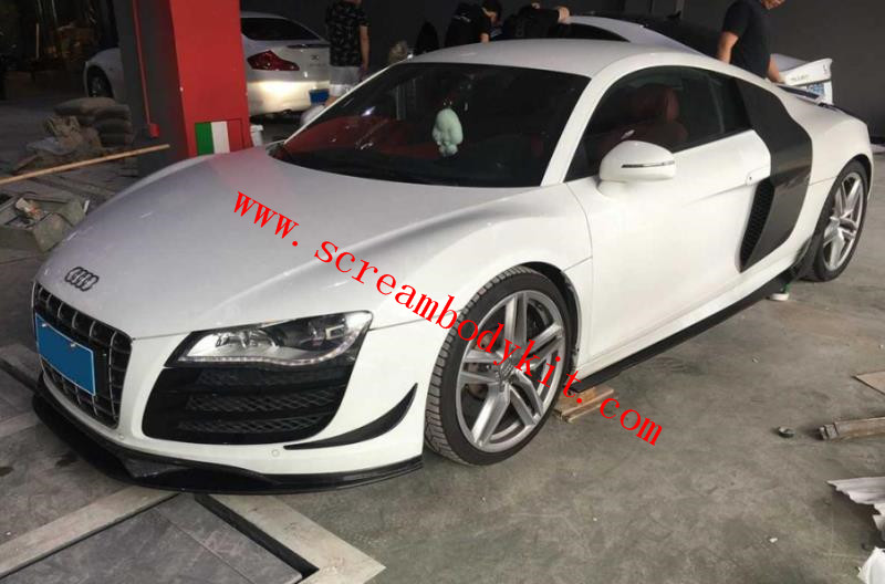 Audi R8 body kit front lip rear lip side skirts spoiler mirrors canards