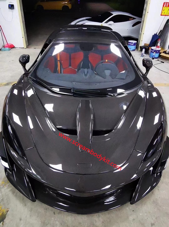 Mclaren 540C 570S 570GT 600LT dry carbon fiber body kit p1 hood front bumper rear bumper side skirts spoiler