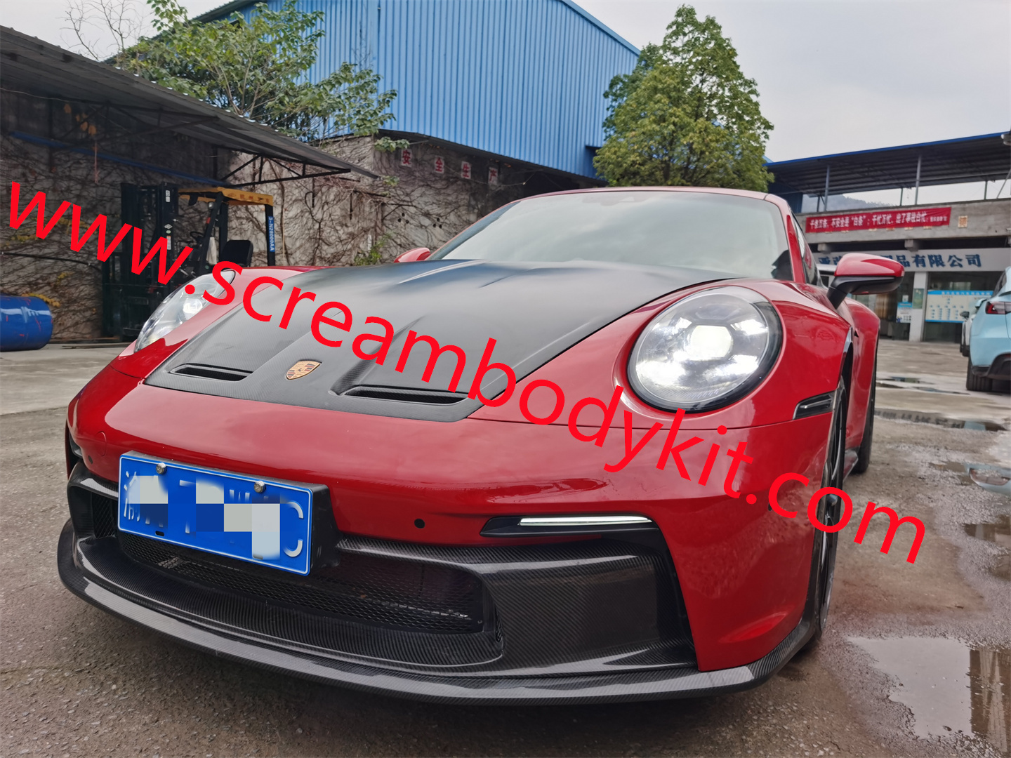 Porsche 992 GT3 body kit carrera carrera S front bumper rear bumper side skirts hood spoiler wing PP