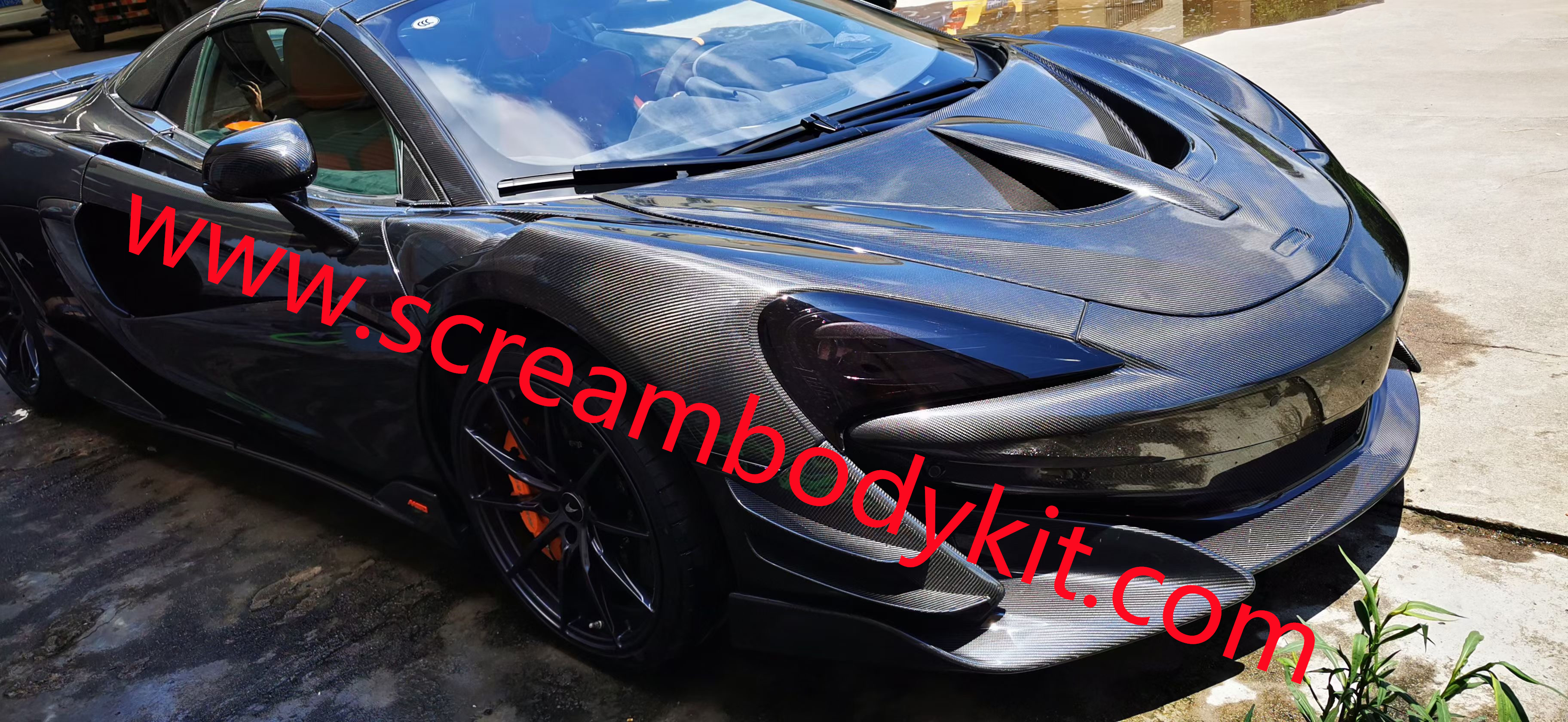 Mclaren 540C 570S 600lt full dry carbon fiber front bumper rear bumper side skirts hood fenders spoiler