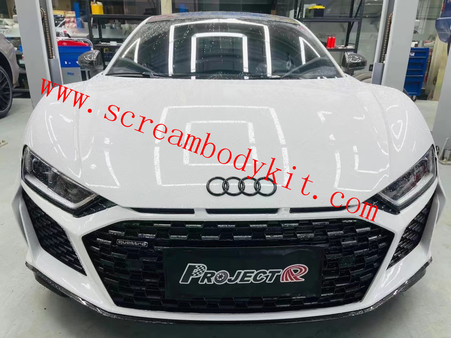 Audi R8 body kit front bumper rear bumper side skirts dry carbon fiber 22 year type