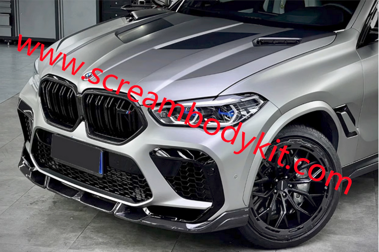 BMW X6M X6 body kit front lip side skirts rear lip spoiler fenders hood