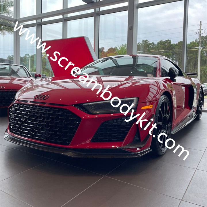 Audi R8 performance front lip side skirts rear lip spoiler full dry carbon fiber