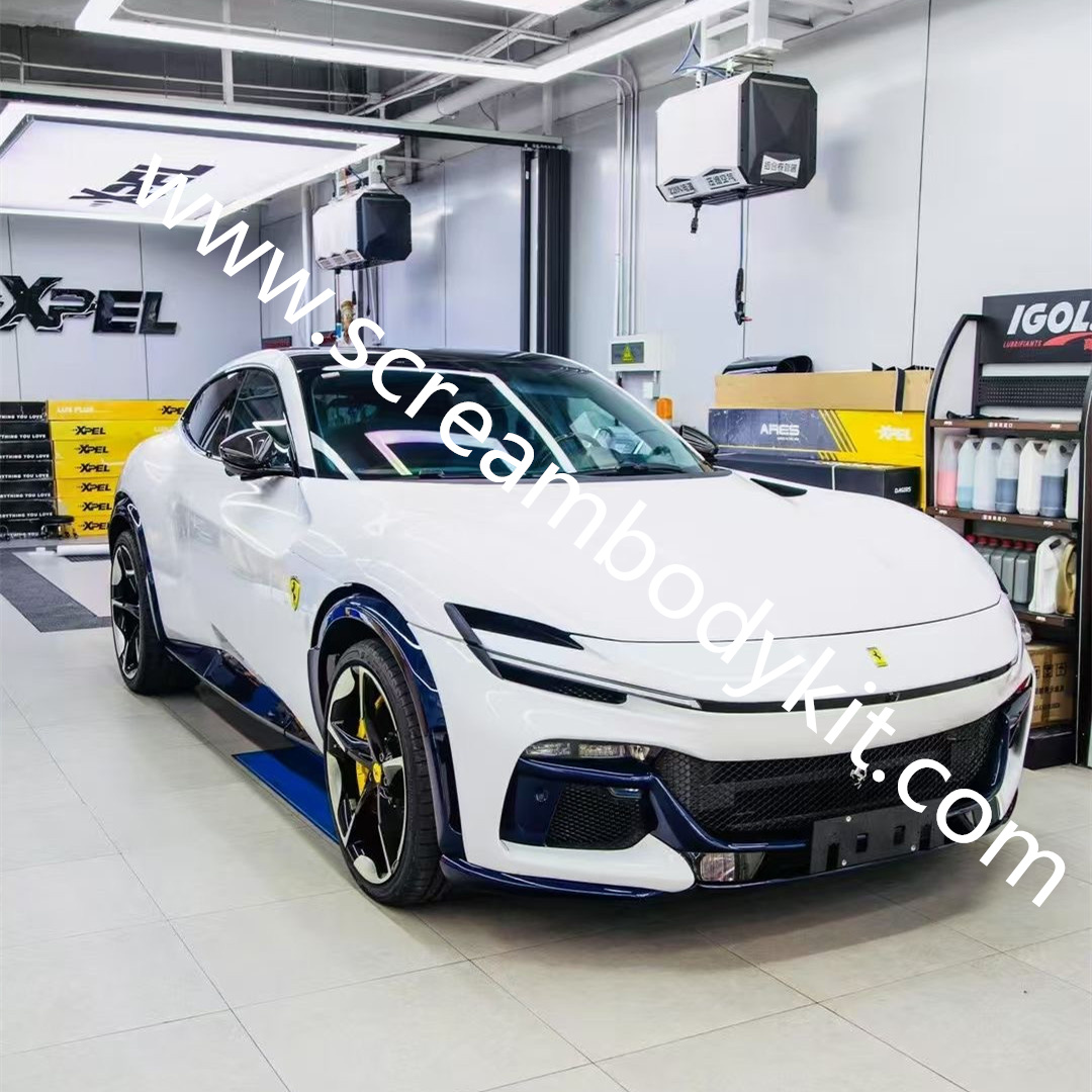 Ferrari purosangue carbon fiber body kit front lip side skirt rear lip fenders