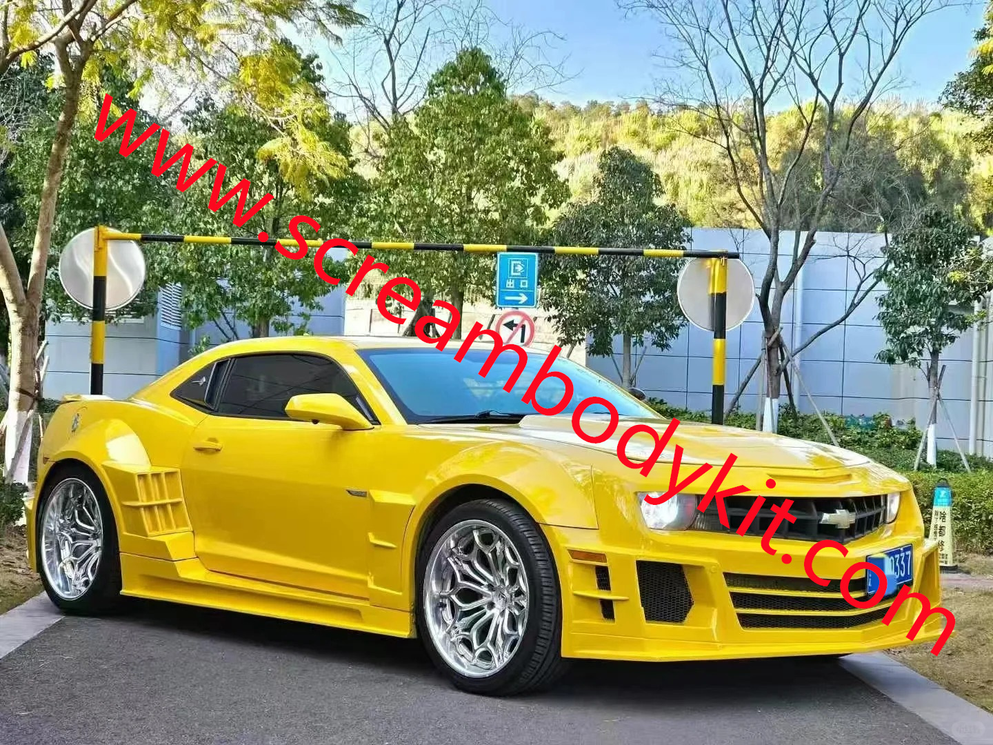Camaro wide body kit front bumper after bumper hood side skirts wing
