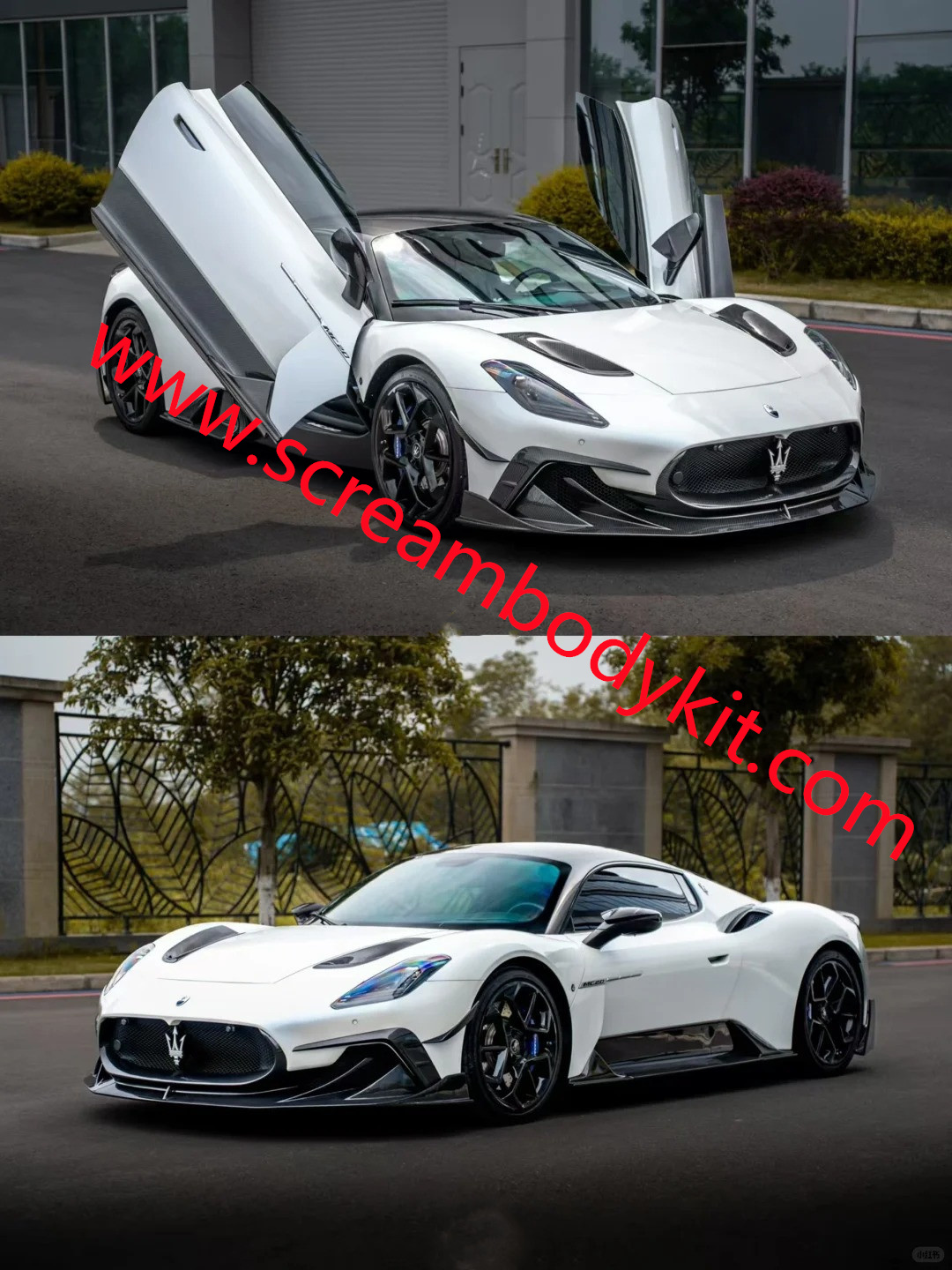 Maserati MC20 Mansory body kit carbon fiber front lip side skirts rear lip spoiler spoiler