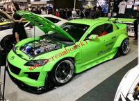 Mazda RX8 Rocket Bunny wide body kit front lip after side skirts spoiler