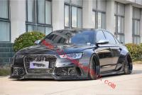 Audi A6 S6 RS6 wide body kit front lip side skirts wide fenders spoiler