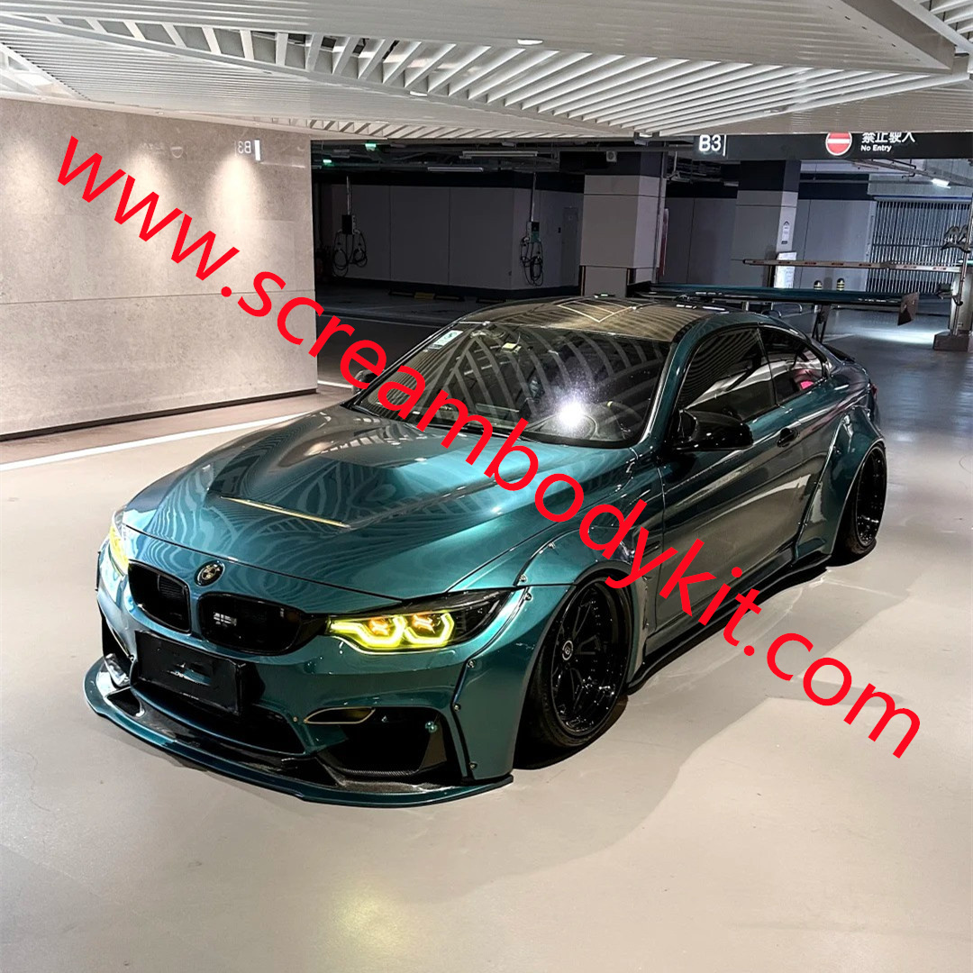 BMW F82 M4 Liberty walk LB Performance wide body kit front lip after lip spoiler wide fenders
