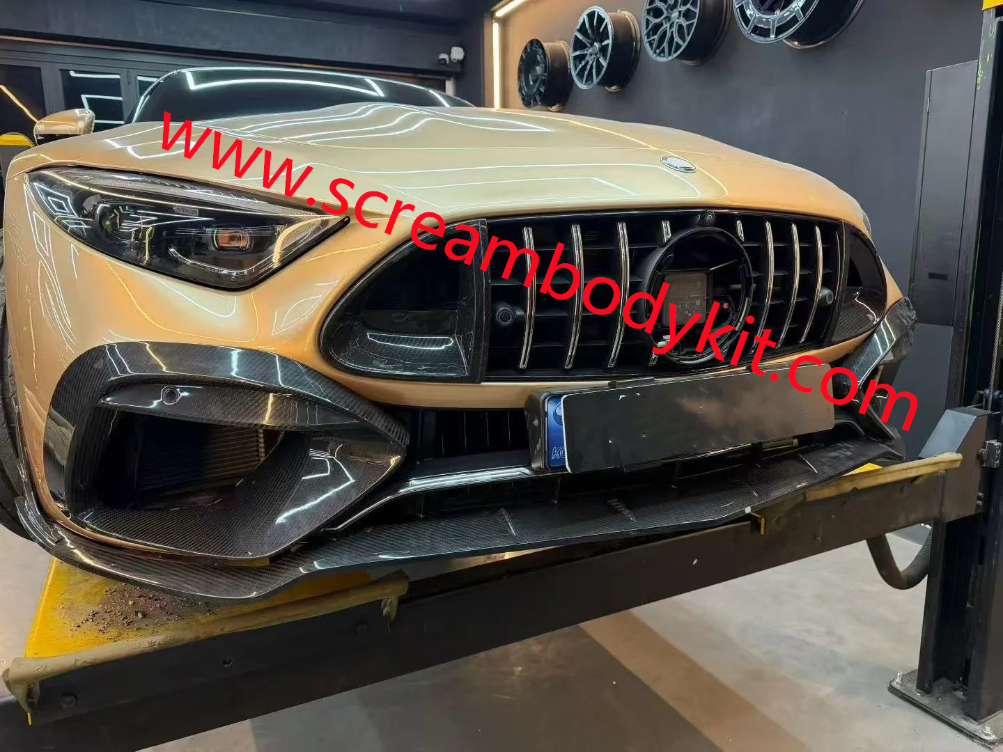 Mercedes Benz SL63 brabus body kit front lip rear bumper lip vents